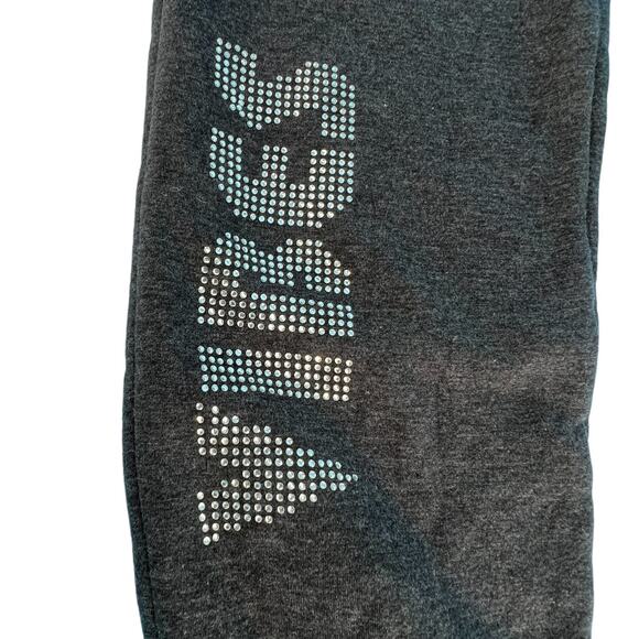 No Boundaries Jogger Lounge Pants Juniors M (7-9) Charcoal Gray Rhinestone Skull - Picture 9 of 16